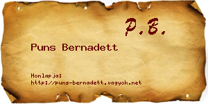 Puns Bernadett névjegykártya