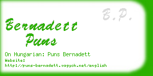 bernadett puns business card